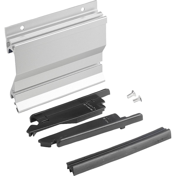 Recessed Handle, L=100, H=90, Form:B, Screw On Aluminum, Natural Anodized, Comp:Polyamide